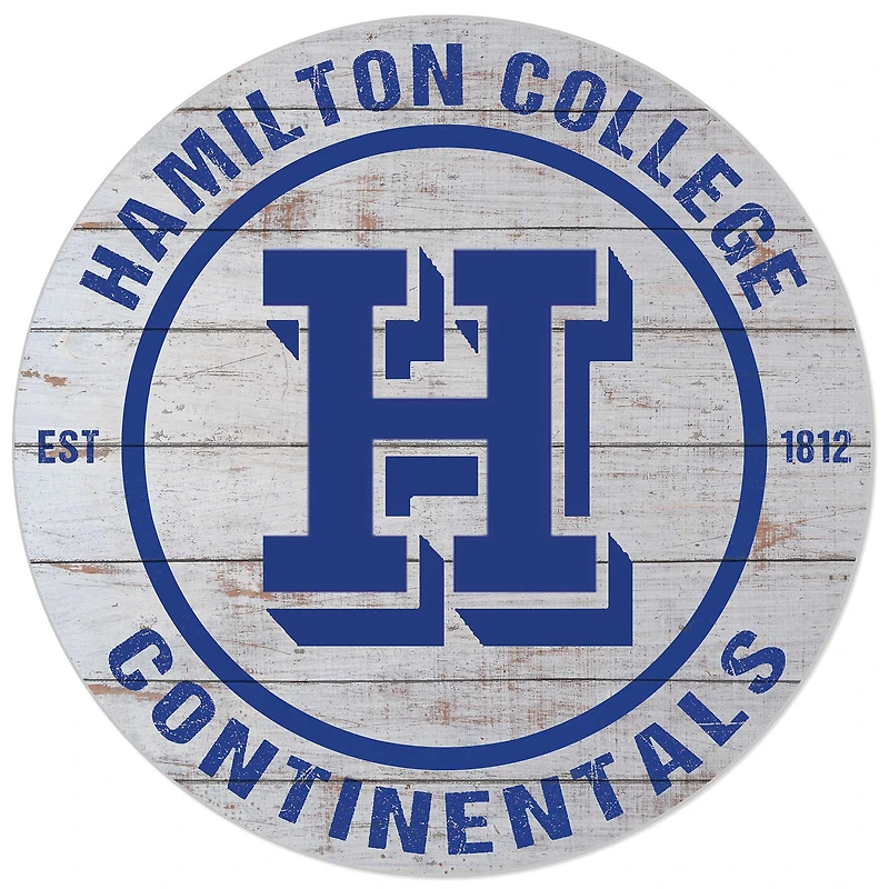 White Hamilton Continentals 20'' x 20'' Indoor/Outdoor Weathered Circle Sign