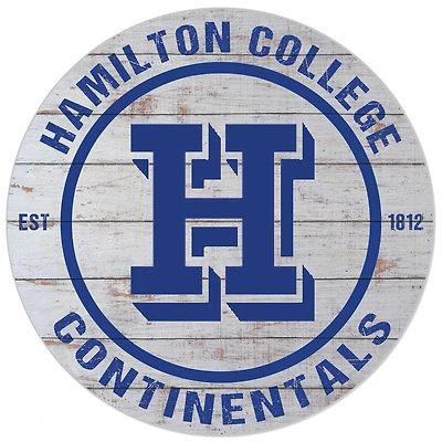 White Hamilton Continentals 20'' x 20'' Indoor/Outdoor Weathered Circle Sign