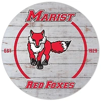 White Marist Red Foxes 20'' x 20'' Indoor/Outdoor Weathered Circle Sign