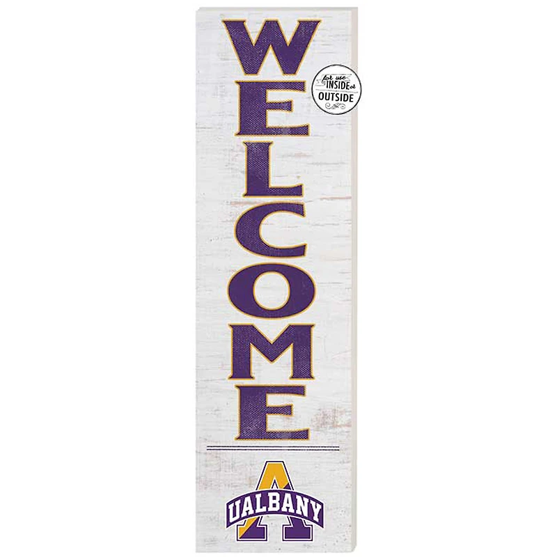 White UAlbany Great Danes 10'' x 35'' Indoor/Outdoor Welcome Sign