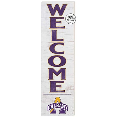 White UAlbany Great Danes 10'' x 35'' Indoor/Outdoor Welcome Sign