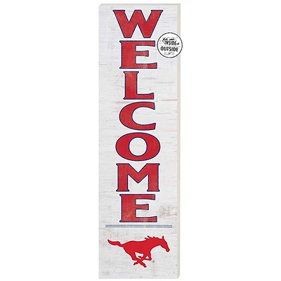 White SMU Mustangs 10'' x 35'' Indoor/Outdoor Welcome Sign