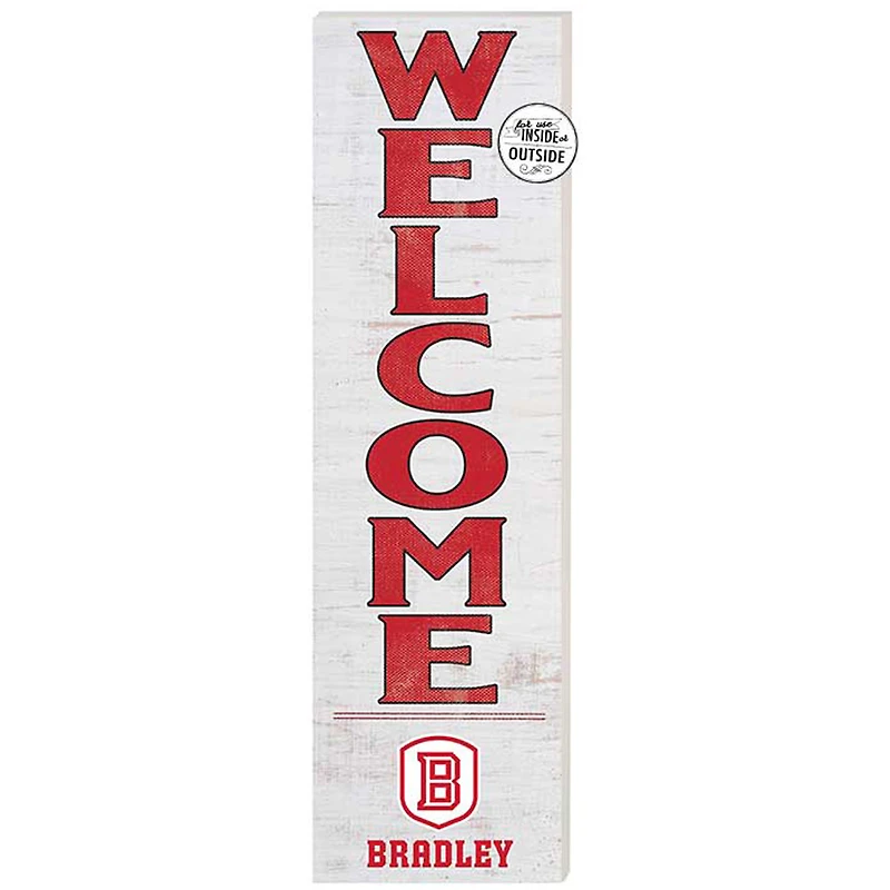 White Bradley Braves 10'' x 35'' Indoor/Outdoor Welcome Sign