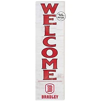 White Bradley Braves 10'' x 35'' Indoor/Outdoor Welcome Sign