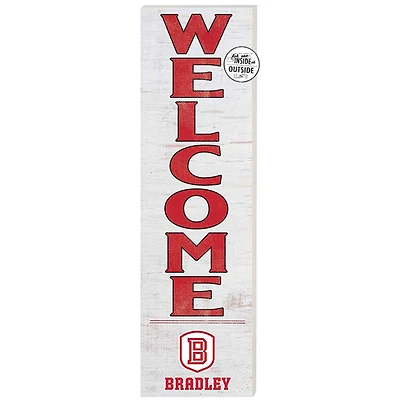 White Bradley Braves 10'' x 35'' Indoor/Outdoor Welcome Sign