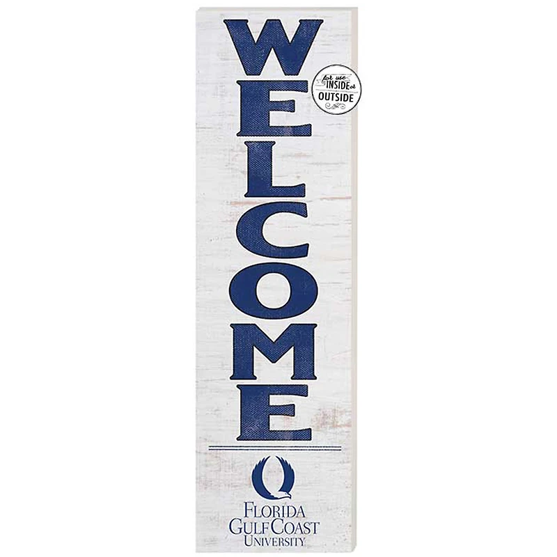 White Florida Gulf Coast Eagles 10'' x 35'' Indoor/Outdoor Welcome Sign