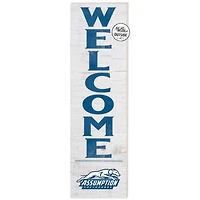 White Assumption Greyhounds 10'' x 35'' Indoor/Outdoor Welcome Sign