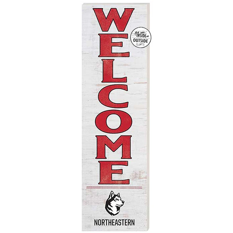 White Northeastern Huskies 10'' x 35'' Indoor/Outdoor Welcome Sign