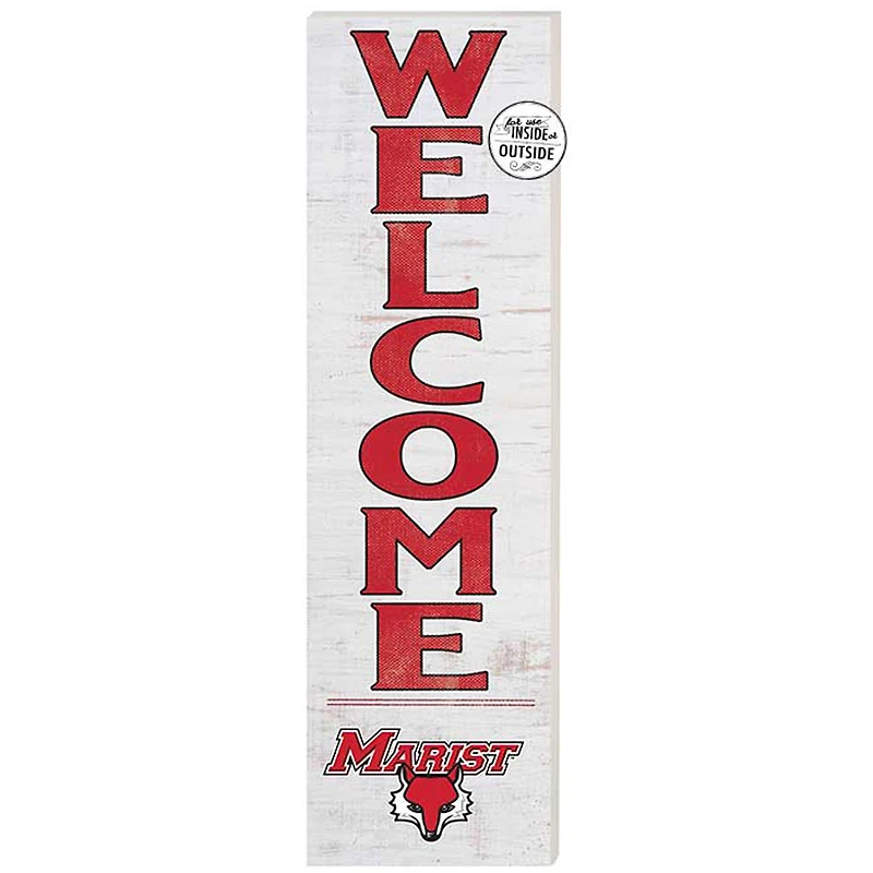 White Marist Red Foxes 10'' x 35'' Indoor/Outdoor Welcome Sign