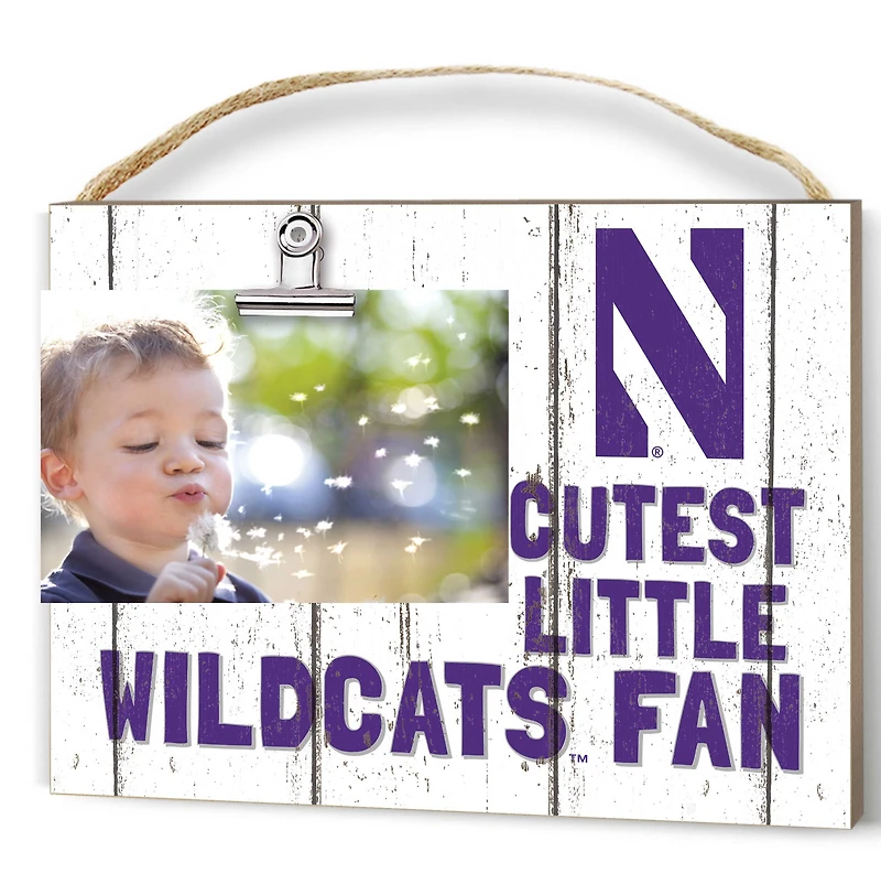 White Northwestern Wildcats 8'' x 10'' Cutest Little Weathered Logo Clip Photo Frame