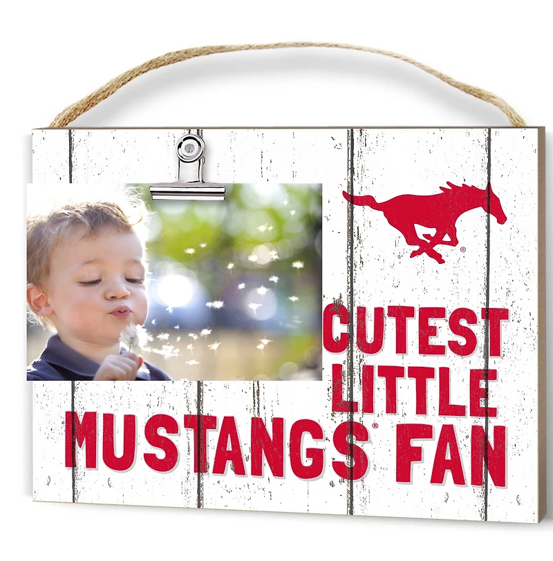 White SMU Mustangs 8'' x 10'' Cutest Little Weathered Logo Clip Photo Frame