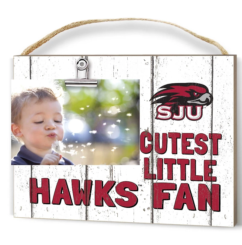 White Saint Joseph's Hawks 8'' x 10'' Cutest Little Weathered Logo Clip Photo Frame