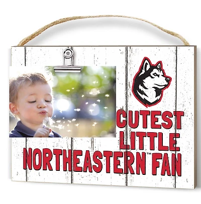 White Northeastern Huskies 8'' x 10'' Cutest Little Weathered Logo Clip Photo Frame