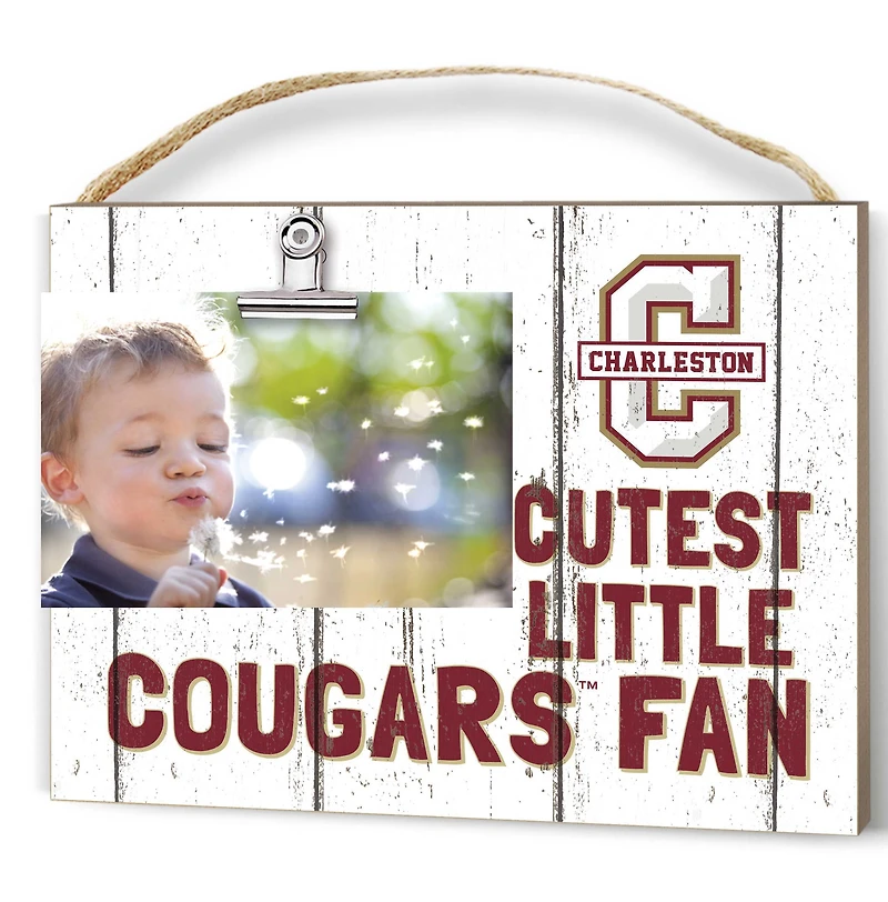 White Charleston Cougars 8'' x 10'' Cutest Little Weathered Logo Clip Photo Frame