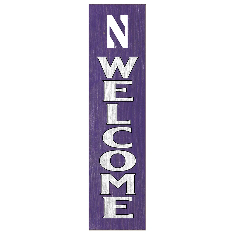 Northwestern Wildcats 12'' x 48'' Welcome Outdoor Leaner