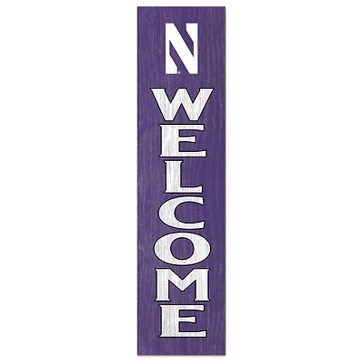 Northwestern Wildcats 12'' x 48'' Welcome Outdoor Leaner