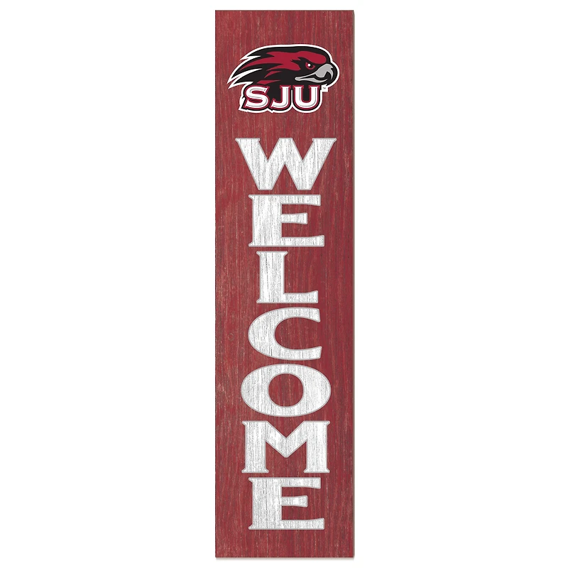Saint Joseph's Hawks 12'' x 48'' Welcome Outdoor Leaner