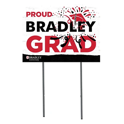 Bradley Braves 18'' x 24'' Grad Yard Sign