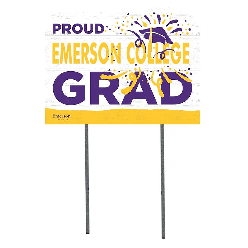 Emerson College Lions 18'' x 24'' Grad Yard Sign