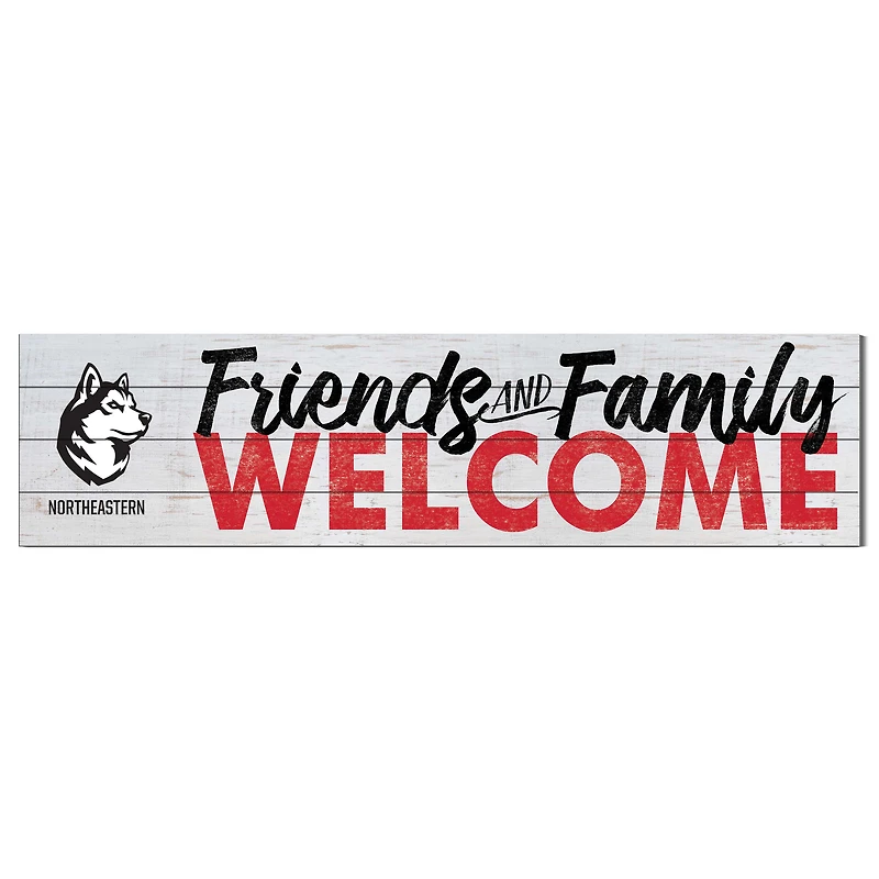 Northeastern Huskies 10'' x 40'' Friends & Family Welcome Sign