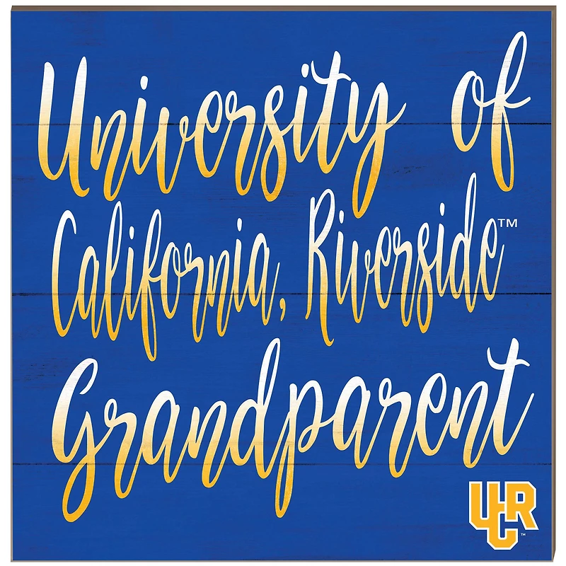 UC Riverside Highlanders 10'' x 10'' Grandparent Plaque