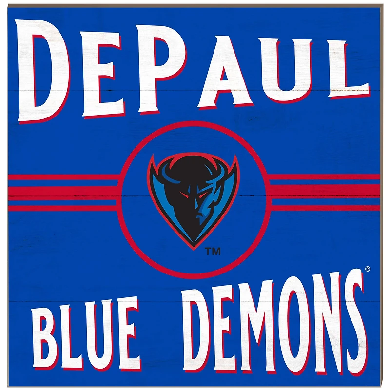 DePaul Blue Demons 10'' x 10'' Retro Team Sign