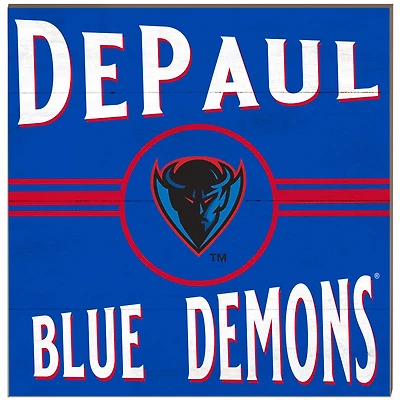 DePaul Blue Demons 10'' x 10'' Retro Team Sign