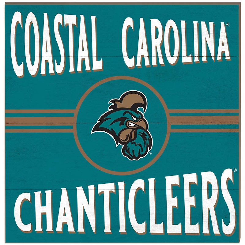 Coastal Carolina Chanticleers 10'' x 10'' Retro Team Sign