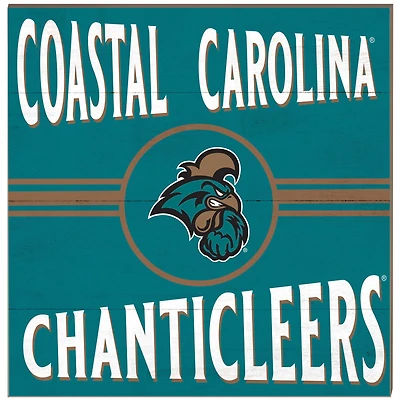 Coastal Carolina Chanticleers 10'' x 10'' Retro Team Sign
