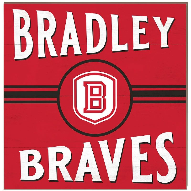 Bradley Braves 10'' x 10'' Retro Team Sign