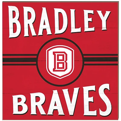 Bradley Braves 10'' x 10'' Retro Team Sign