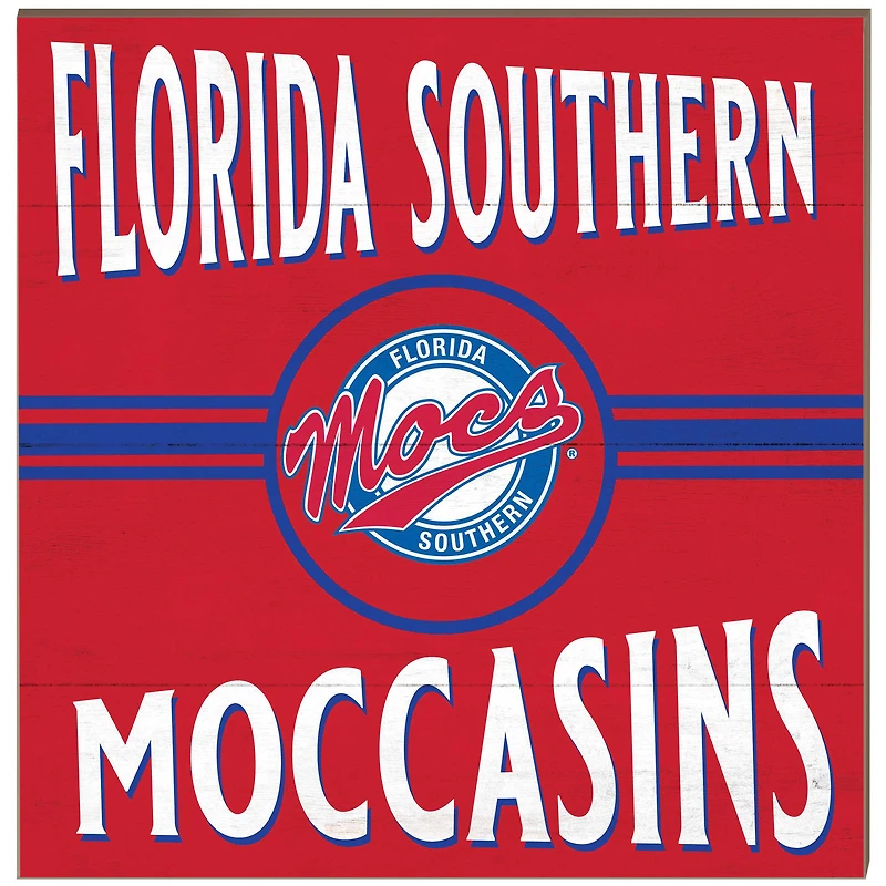 Florida Southern Moccasins 10'' x 10'' Retro Team Sign