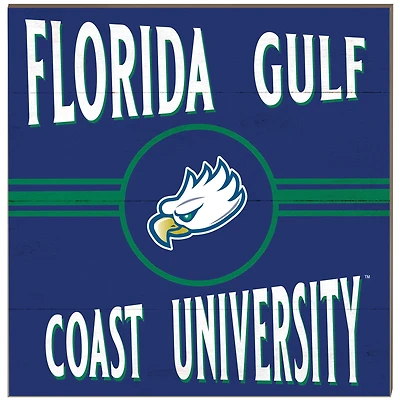 Florida Gulf Coast Eagles 10'' x 10'' Retro Team Sign