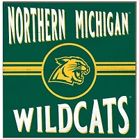 Northern Michigan Wildcats 10'' x 10'' Retro Team Sign