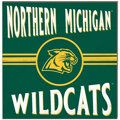 Northern Michigan Wildcats 10'' x 10'' Retro Team Sign