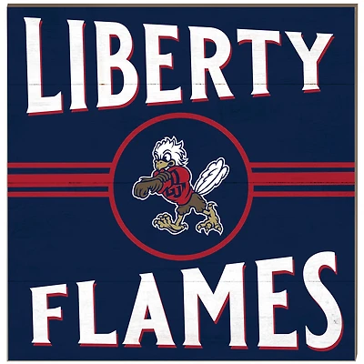 Liberty Flames 10'' x 10'' Retro Team Sign