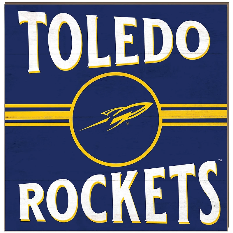 Toledo Rockets 10'' x 10'' Retro Team Sign