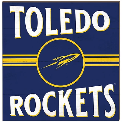 Toledo Rockets 10'' x 10'' Retro Team Sign