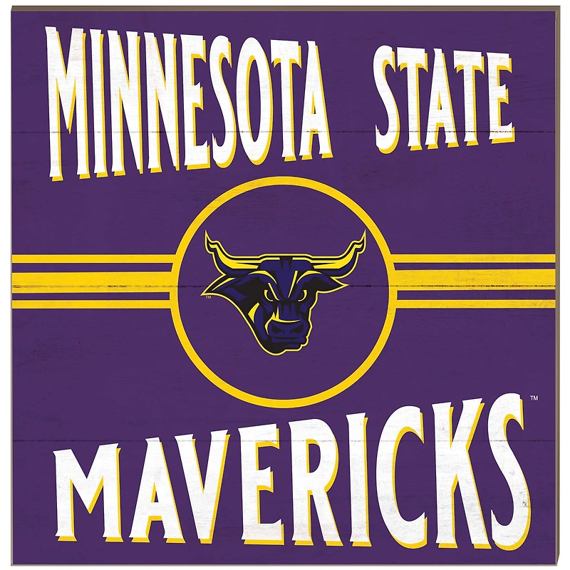 Minnesota State Mavericks 10'' x 10'' Retro Team Sign