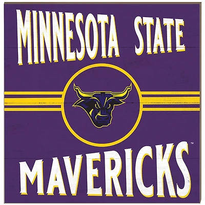 Minnesota State Mavericks 10'' x 10'' Retro Team Sign