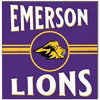 Emerson College Lions 10'' x 10'' Retro Team Sign