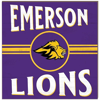 Emerson College Lions 10'' x 10'' Retro Team Sign