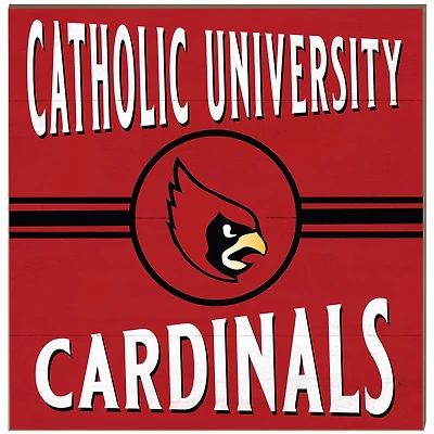 Catholic University Cardinals 10'' x 10'' Retro Team Sign