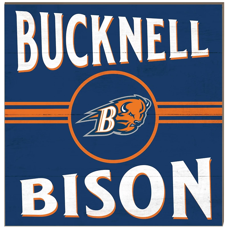 Bucknell Bison 10'' x 10'' Retro Team Sign