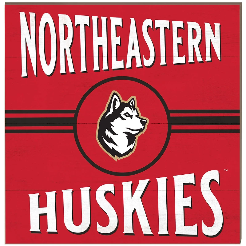 Northeastern Huskies 10'' x 10'' Retro Team Sign