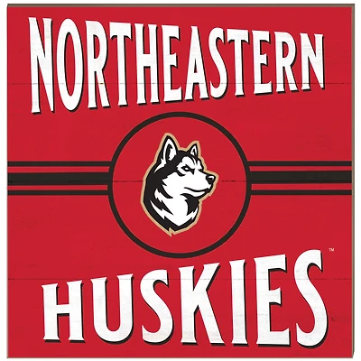 Northeastern Huskies 10'' x 10'' Retro Team Sign