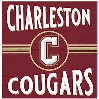 Charleston Cougars 10'' x 10'' Retro Team Sign