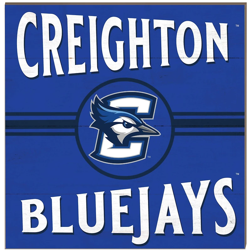 Creighton Bluejays 10'' x 10'' Retro Team Sign