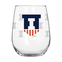 Illinois Fighting Illini 16oz. Satin-Etched Logo Curved Beverage Glass