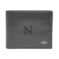 Men's Fossil Black Northwestern Wildcats Leather Ryan RFID Flip ID Bifold Wallet